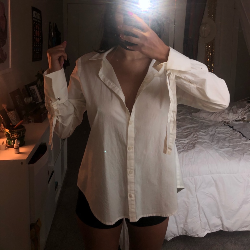 White buttoned down shirt